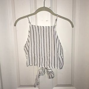 Cropped high neck tank